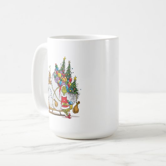 Klassieke Grinch | Grinch & Max met Sleigh Koffiemok (Voorkant links)