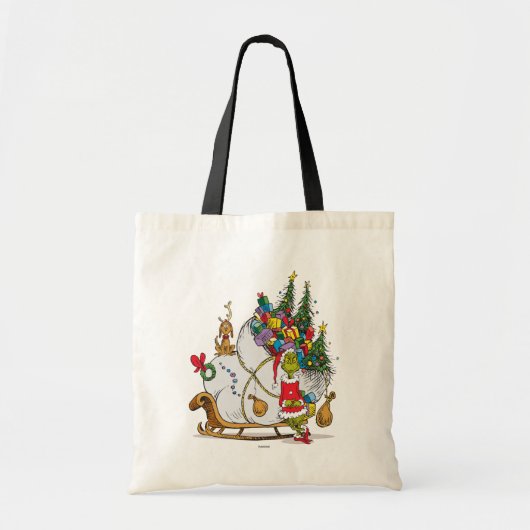 Klassieke Grinch | Grinch & Max met Sleigh Tote Bag (Voorkant)