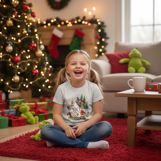 Klassieke Grinch | Grinch & Max met Sleigh Tri-Blend Shirt