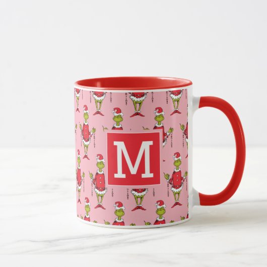 Klassieke Grinch Kerst | Voeg je monogram toe Mok (Rechts)