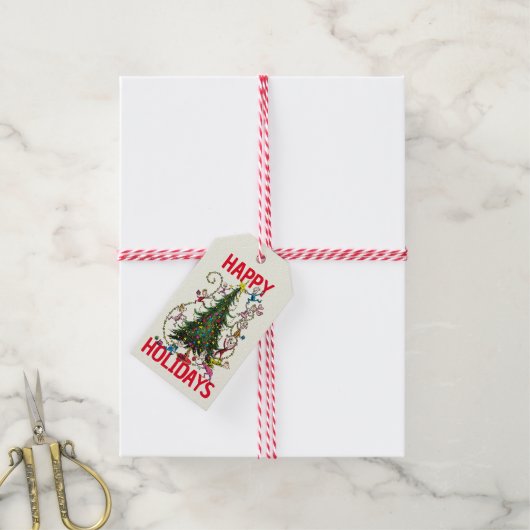Klassieke Grinch | Kerstboom Cadeaulabel (Met Touw)