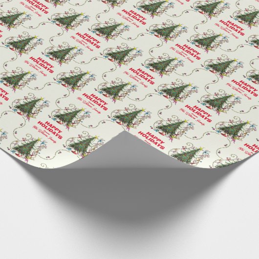 Klassieke Grinch | Kerstboom Cadeaupapier (Hoek)