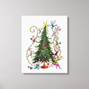 Klassieke Grinch Kerstboom Canvas Afdruk