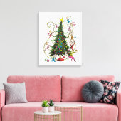 Klassieke Grinch | Kerstboom Canvas Afdruk (Insitu (Woonkamer))
