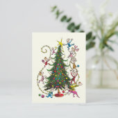 Klassieke Grinch | Kerstboom Feestdagenkaart (Staand voorkant)