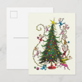 Klassieke Grinch | Kerstboom Feestdagenkaart (Voorkant / Achterkant)