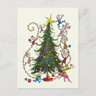 Klassieke Grinch   Kerstboom Feestdagenkaart
