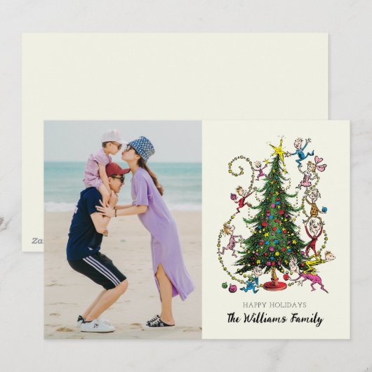 Klassieke Grinch | Kerstboom Kerst Foto Feestdagenkaart (Voorkant / Achterkant)