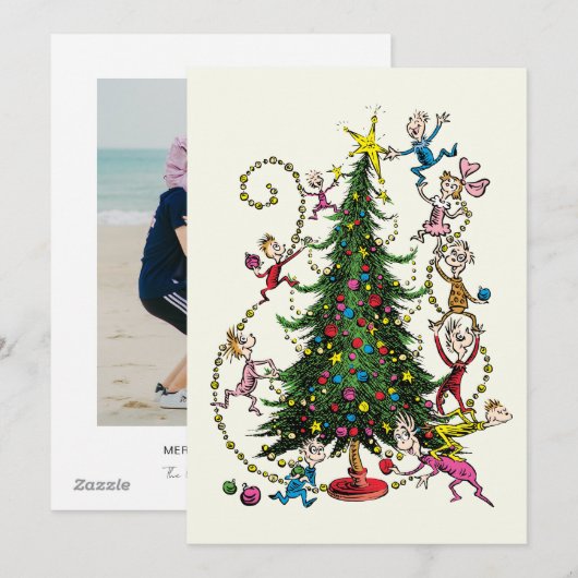 Klassieke Grinch | Kerstboom Kerst Foto Feestdagenkaart (Voorkant / Achterkant)