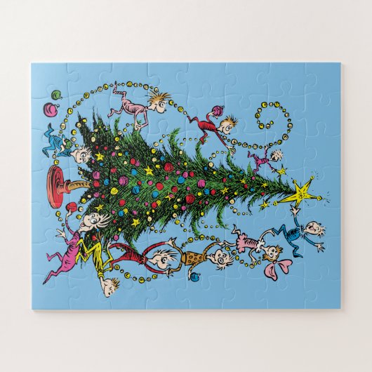 Klassieke Grinch | Kerstboom Legpuzzel (Horizontaal)
