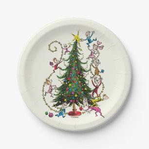 Klassieke Grinch   Kerstboom Papieren Bordje