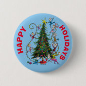 Klassieke Grinch | Kerstboom Ronde Button 5,7 Cm (Voorkant)