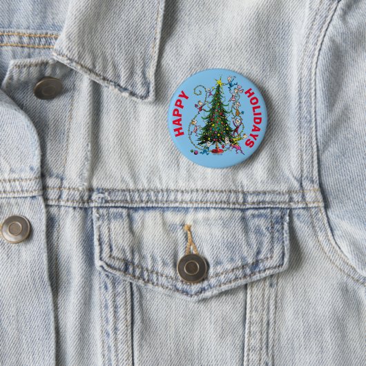 Klassieke Grinch | Kerstboom Ronde Button 5,7 Cm (In situ)