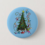 Klassieke Grinch | Kerstboom Ronde Button 5,7 Cm (Voorkant)