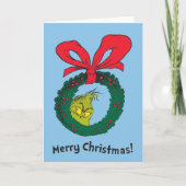Klassieke Grinch | Kerstkrans Feestdagen Kaart (Voorkant)