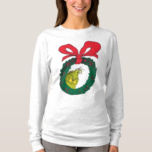 Klassieke Grinch | Kerstkrans T-shirt (Voorkant)