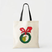 Klassieke Grinch | Kerstkrans Tote Bag (Voorkant)