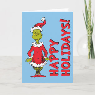 Klassieke Grinch Kerstman Feestdagen Kaart