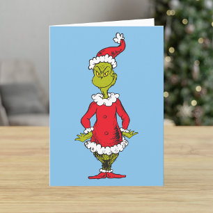 Klassieke Grinch Kerstman Feestdagen Kaart
