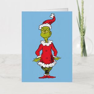 Klassieke Grinch Kerstman Folie Wenskaart
