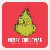 Klassieke Grinch | Kerstmis - op maat gesneden Vierkante Sticker (Voorkant)