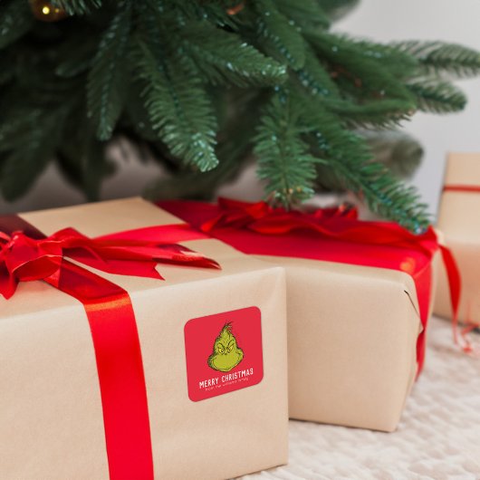 Klassieke Grinch | Kerstmis - op maat gesneden Vierkante Sticker
