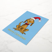 Klassieke Grinch | Max - Kerstman Hoed Folie Feestdagenkaart (Gedraaid)