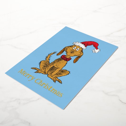 Klassieke Grinch | Max - Kerstman Hoed Folie Feestdagenkaart (Gedraaid)