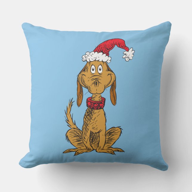 Klassieke Grinch | Max - Kerstman Hoed Kussen (Voorkant)