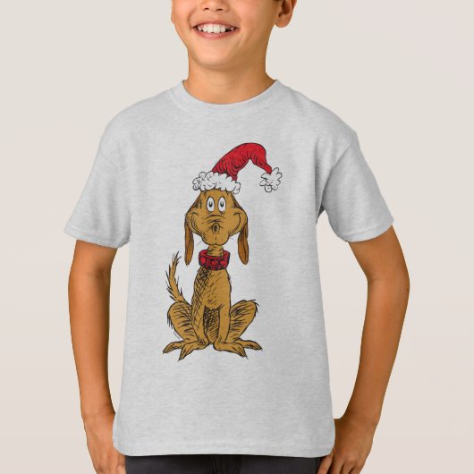 Klassieke Grinch | Max - Kerstman Hoed T-shirt (Voorkant)