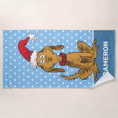 Klassieke Grinch | Max - Kerstmannenhoed Strandlaken (Voorkant)