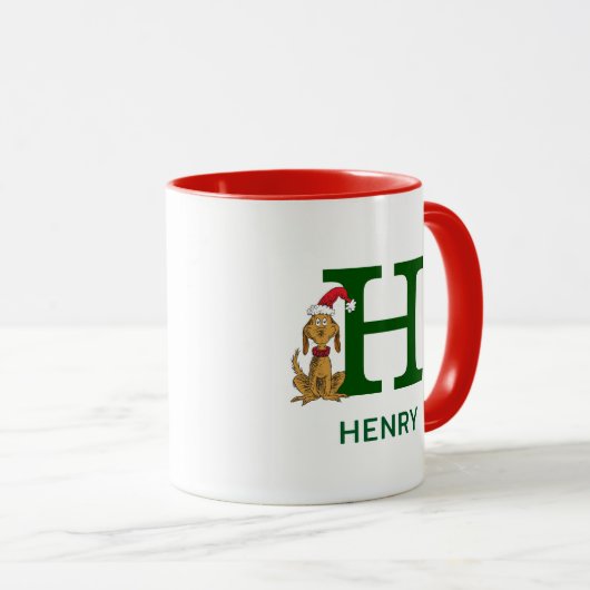 Klassieke Grinch Max | Naam & Monogram H Mok (Voorkant rechts)