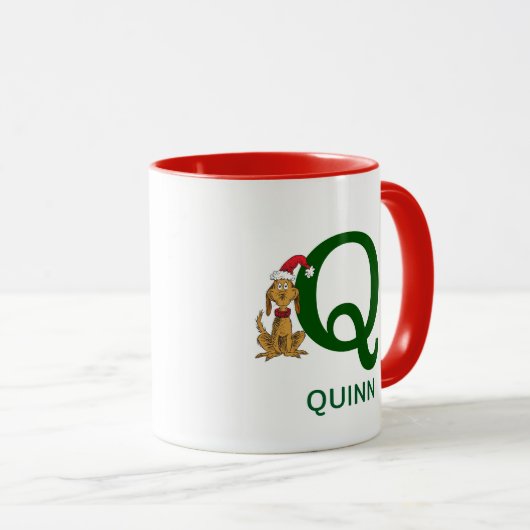 Klassieke Grinch Max | Naam & Monogram Q Mok (Voorkant rechts)