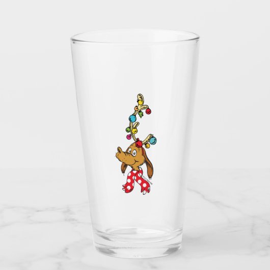 Klassieke Grinch | Max - Prettige feestdagen Glas (Voorkant)