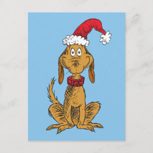 Klassieke Grinch   Max - Santa Hat Feestdagenkaart