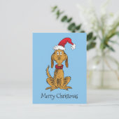 Klassieke Grinch | Max - Santa Hat Feestdagenkaart (Staand voorkant)