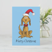 Klassieke Grinch | Max - Santa Hat Feestdagenkaart (Staand voorkant)