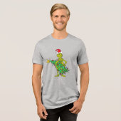 Klassieke Grinch | Naughty Tri-Blend Shirt (Voorkant volledig)