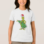 Klassieke Grinch | Naughty Tri-Blend Shirt (Voorkant)