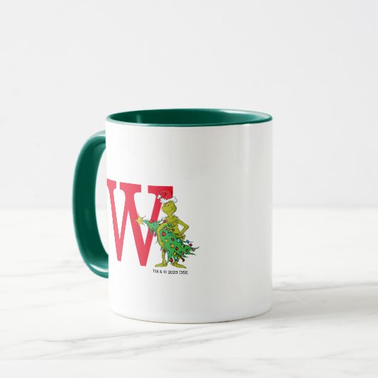 Klassieke Grinch | Ondeugend Monogram W Mok (Voorkant links)