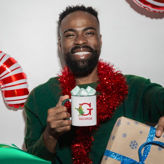 Klassieke Grinch | Ondeugend Naam & Monogram G Mok