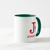 Klassieke Grinch | Ondeugend Naam & Monogram J Mok (Voorkant rechts)