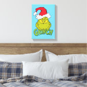 Klassieke Grinch | Ondeugend of Nice Canvas Afdruk (Insitu (Slaapkamer))