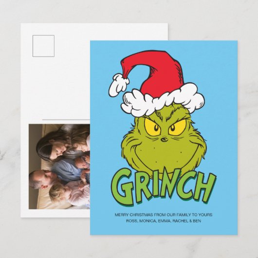 Klassieke Grinch | Ondeugend of Nice Feestdagenkaart (Voorkant / Achterkant)