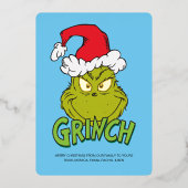 Klassieke Grinch | Ondeugend of Nice Folie Feestdagenkaart (Voorkant)