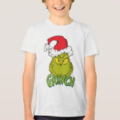 Klassieke Grinch | Ondeugend of Nice Tri-Blend Shirt (Voorkant)