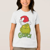 Klassieke Grinch | Ondeugend of Nice Tri-Blend Shirt (Voorkant)