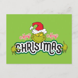 Klassieke Grinch Prettig Kerstfeest Feestdagenkaart