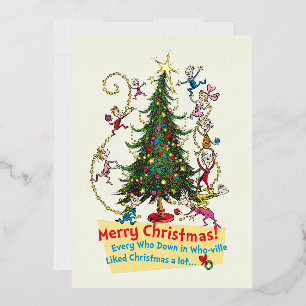 Klassieke Grinch Prettig Kerstfeest! Folie Feestdagenkaart