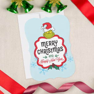 Klassieke Grinch Prettig Kerstfeest & Gelukkig N Feestdagenkaart